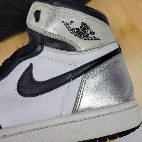 Nike Air Jordan 1 High OG Metallic Silver Size 7 - Picture 10 of 14